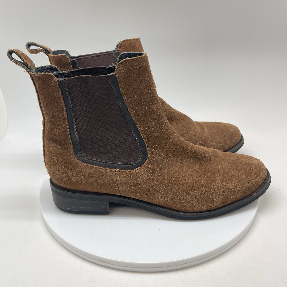 Thursday Boots Womens 9 US Duchess Chelsea Boots Suede Brown Slip On Shoes